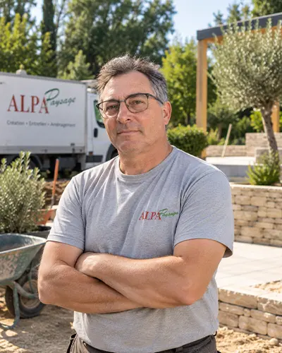 Franck, membre de l’équipe ALPA Paysage à La Ferté-Saint-Cyr