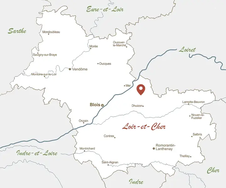 Carte de la zone d’intervention d’ALPA Paysage dans le Loir-et-Cher et ses alentours