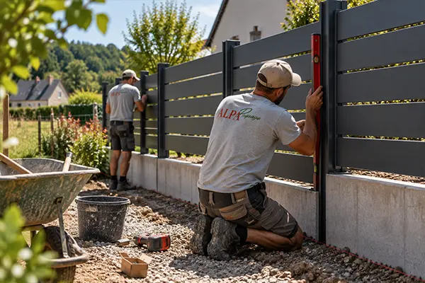 Aménagement extérieur avec clôture et terrasse dans le Loir-et-Cher