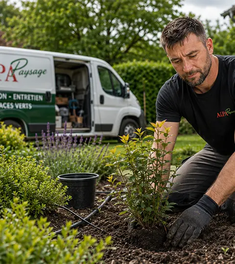 Création d’espaces verts dans un jardin du Loir-et-Cher